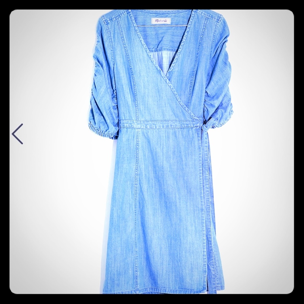 Madewell Shirred Sleeve Wrap Dress